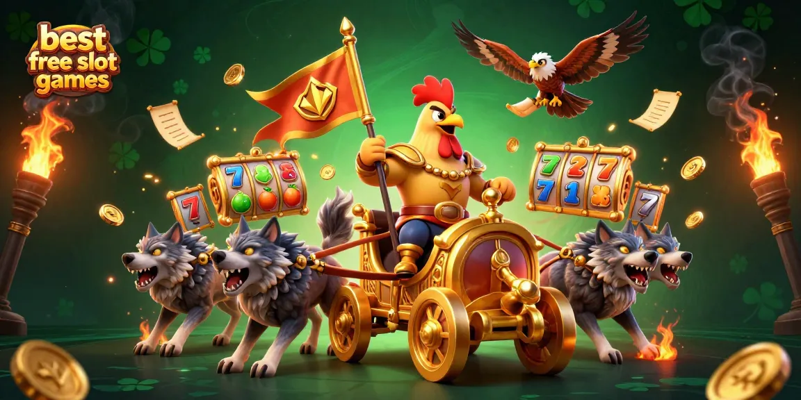 Play the best free slot games with vibrant characters and dynamic elements in an exciting casino scene.