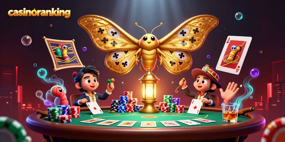 Play at casinoranking with a lively illustration of a poker-themed scene and vibrant casino elements.