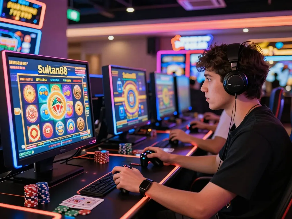 Player engaging with sultan88 game in vibrant online casino environment, showcasing immersive gaming experience.