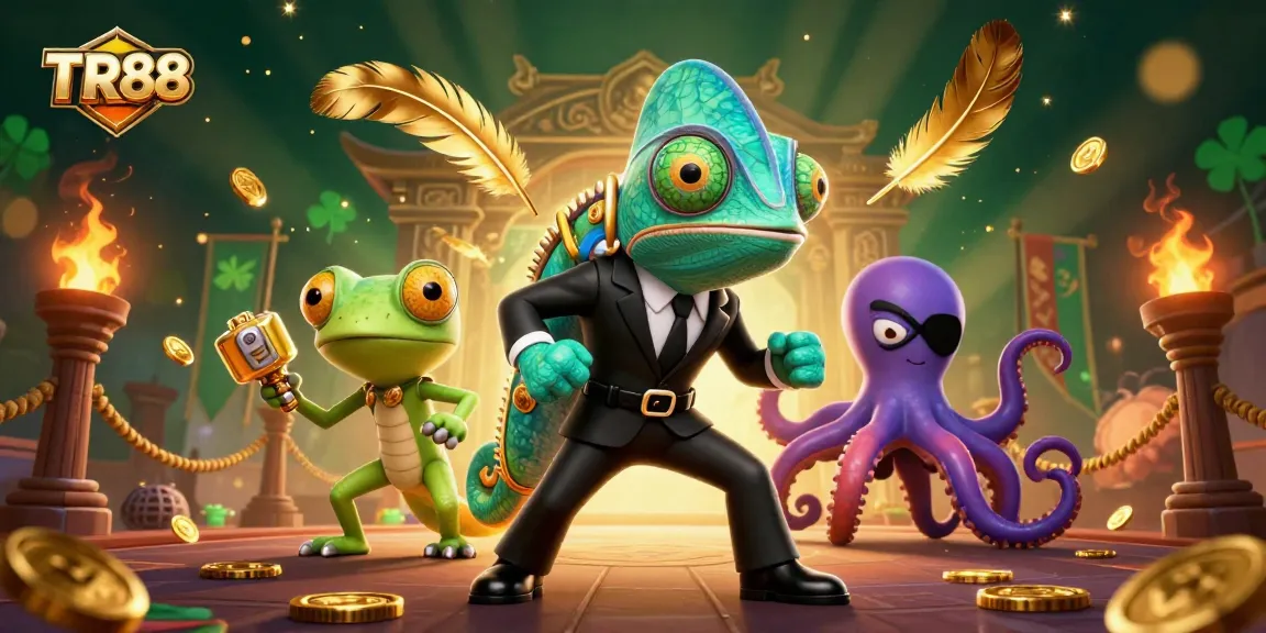 TR88's thrilling online gaming atmosphere featuring vibrant characters and dynamic betting elements.