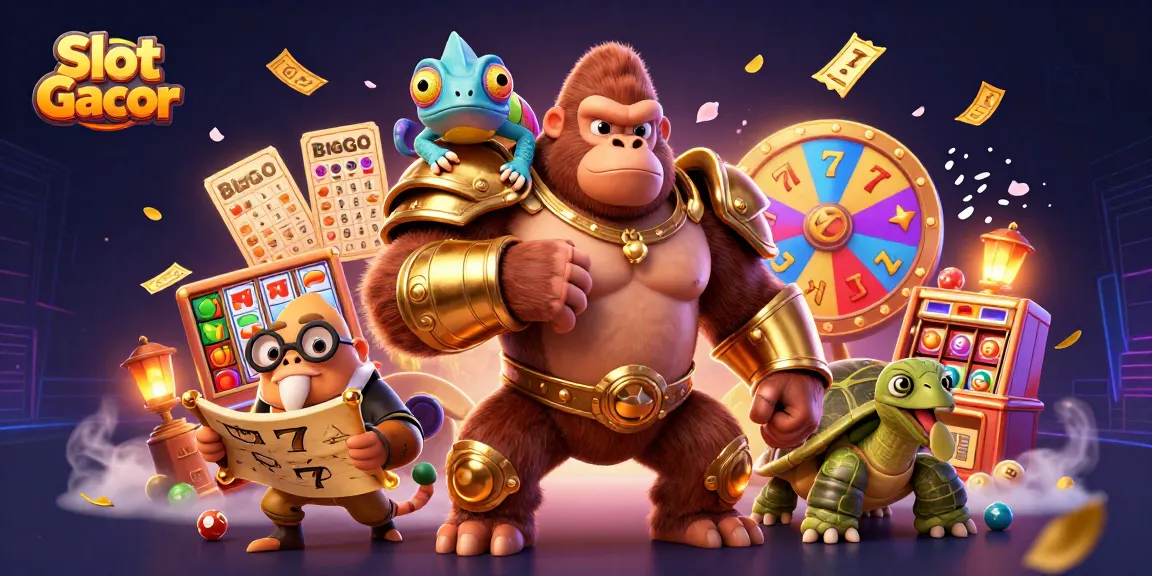 Engage with Slot Gacor as golden symbols, vibrant colors, and dynamic characters create an exciting casino experience.
