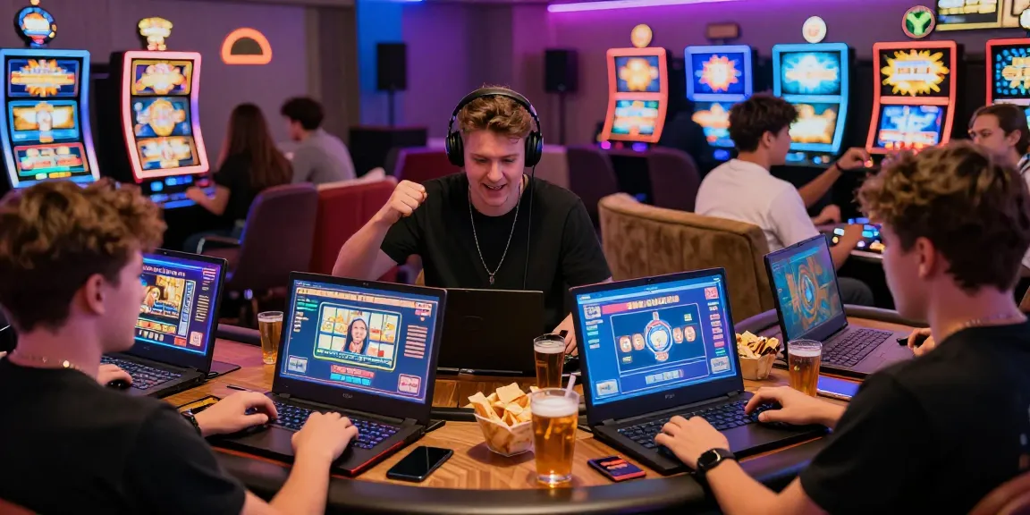 Exciting gameplay at non UKGC casinos, players enjoying vibrant online gaming experiences.
