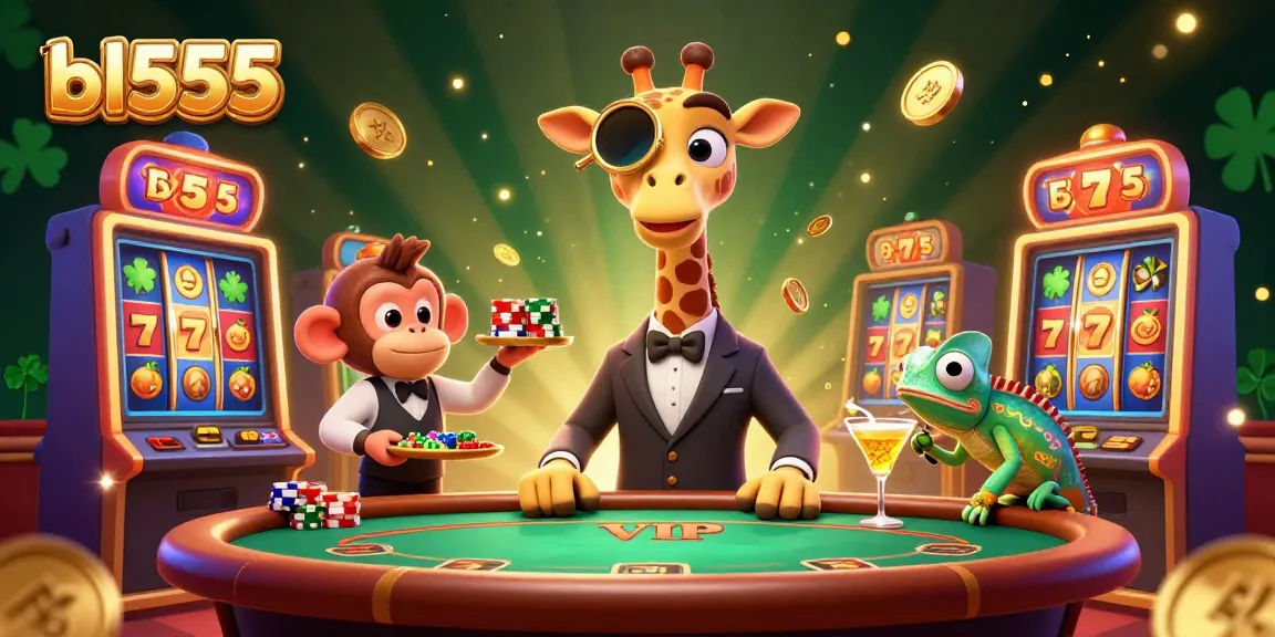 Spin and win at bl555 with vibrant slot games and high-roller fun in this exciting casino illustration.
