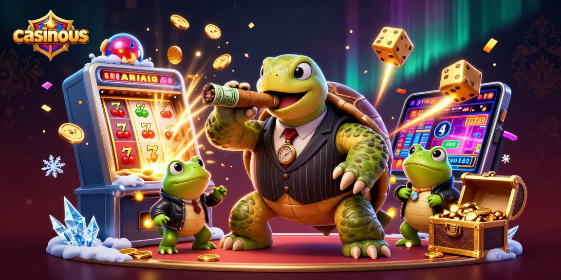 casinous brings excitement with a giant slot machine and unique characters on a vibrant casino floor