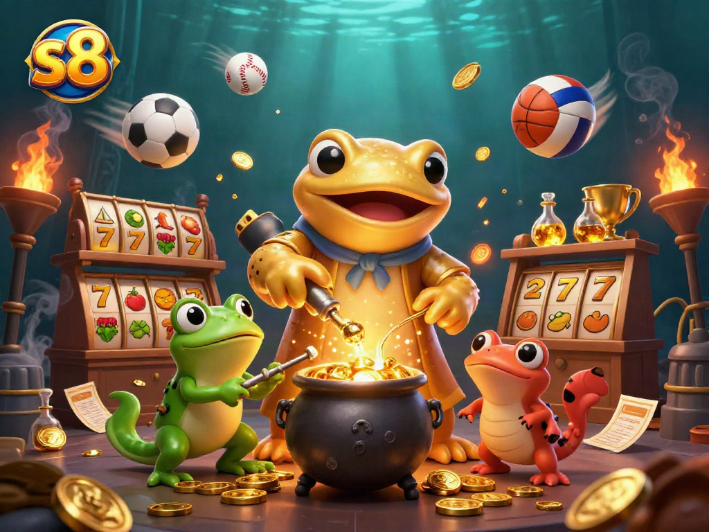 Engage in thrilling s8 casino action with a golden salamander and dynamic gaming elements.