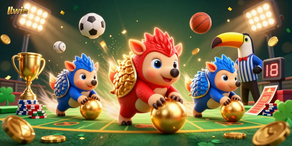 Experience winning moments at llwin with dynamic pangolins amidst vibrant casino elements.