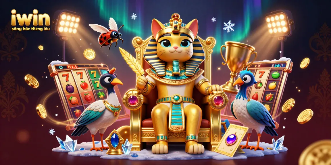 Experience excitement with iwin sòng bạc thượng lưu, showcasing vibrant slot games and royal characters.
