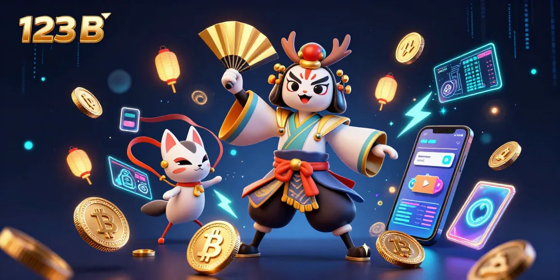 Experience the excitement of 123 B with vibrant 3D characters and dynamic casino elements.