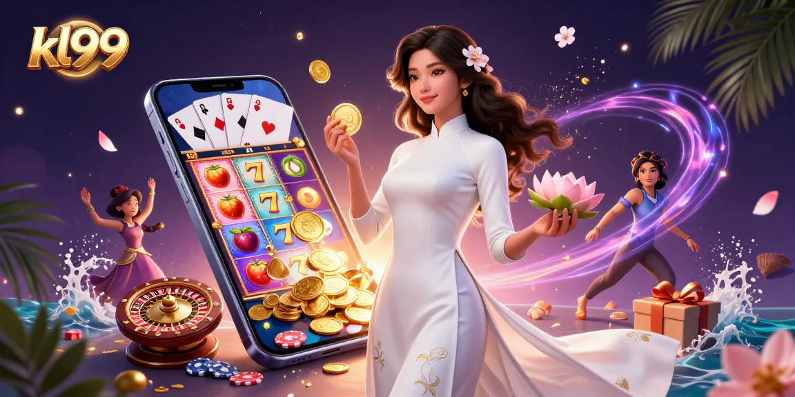 Experience the excitement of kl99 with spinning slot reels and vibrant casino elements