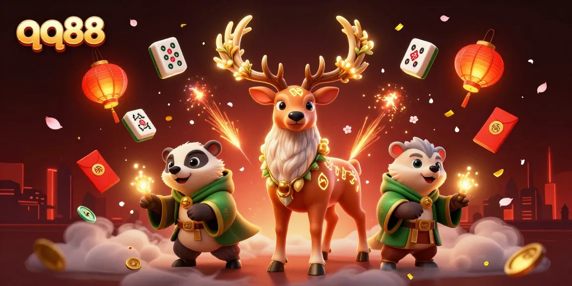 Experience qq88's dynamic gaming world with vibrant characters and engaging casino elements.