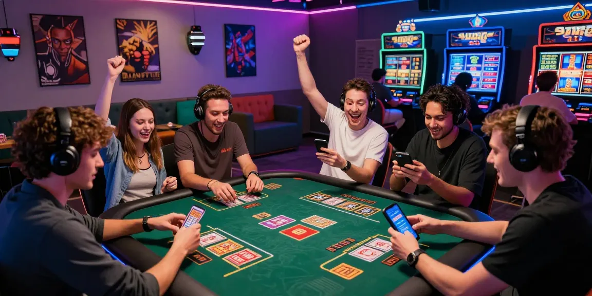 Players enjoying a thrilling gaming experience at 68gamebai online casino, showcasing excitement and engagement.