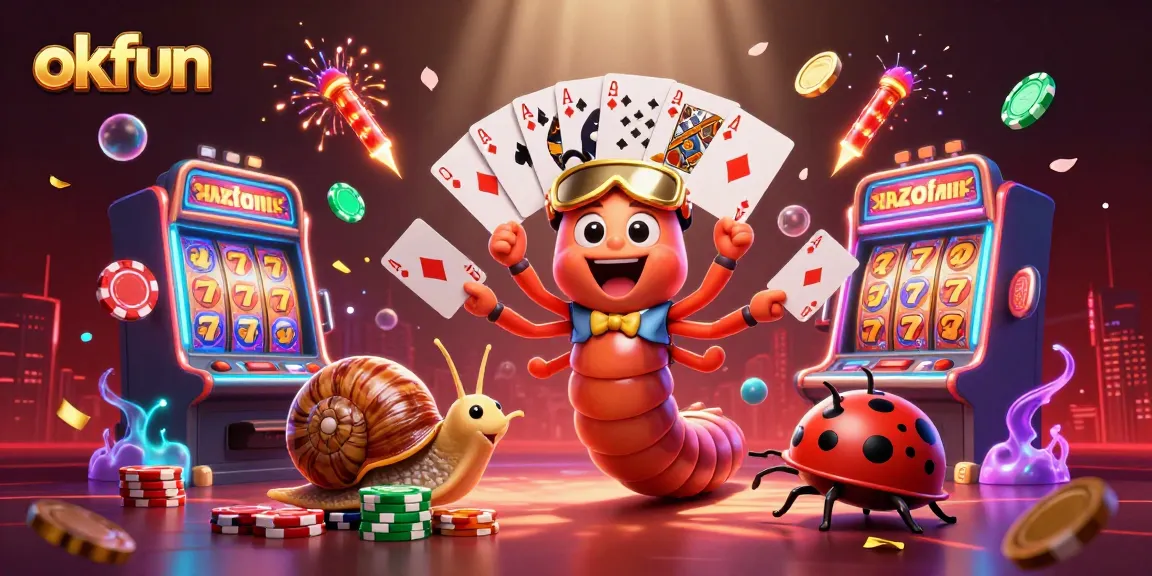 Experience high-stakes excitement at okfun with vibrant slot reels, jade coins, and captivating characters