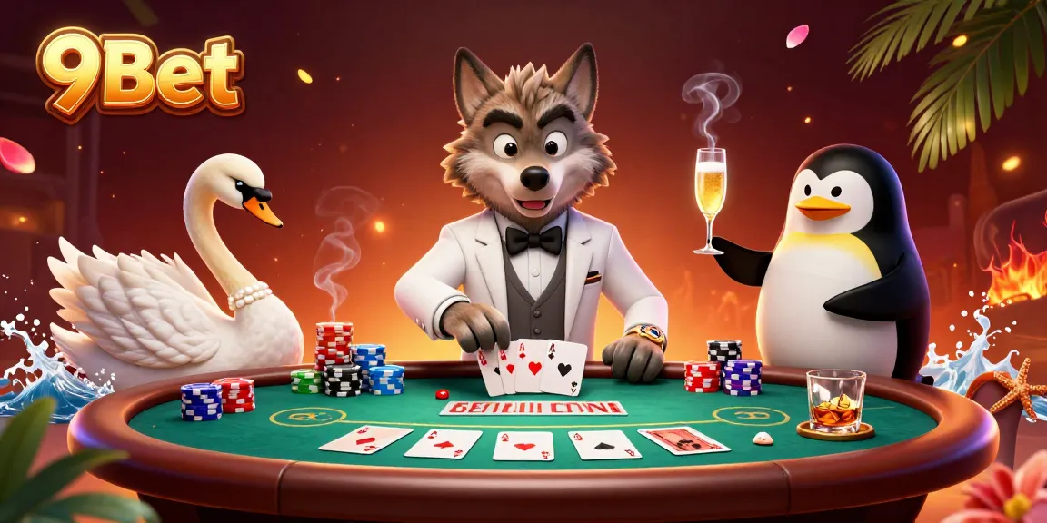 Experience thrilling gaming with 9Bet's vibrant casino scene showcasing poker and baccarat.