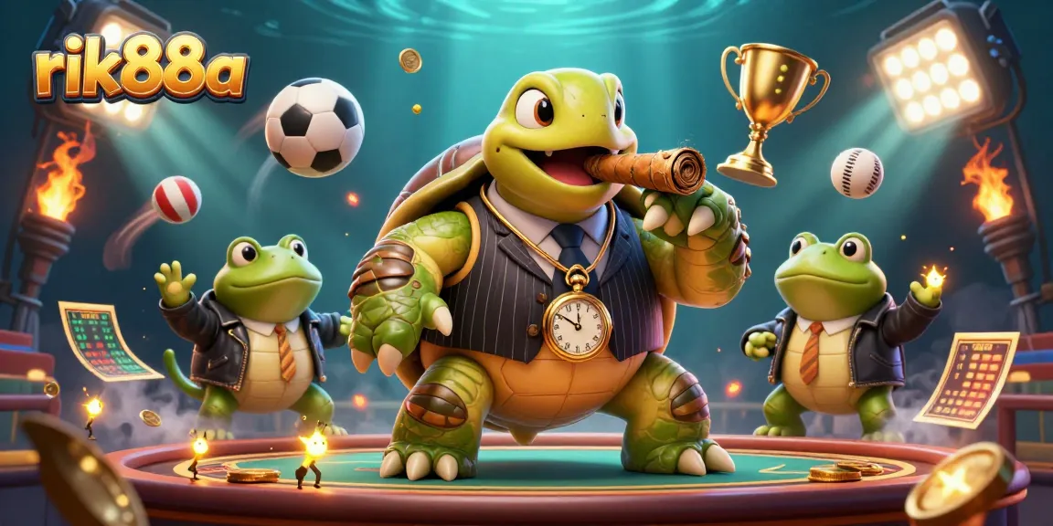 Experience excitement at rik88a with our vibrant 3D casino scene featuring animated characters and dynamic gaming elements.
