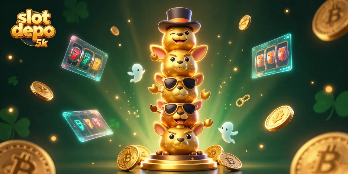 Play exciting slot depo 5k with vibrant 3D elements showcasing big wins and cheerful gaming vibes.