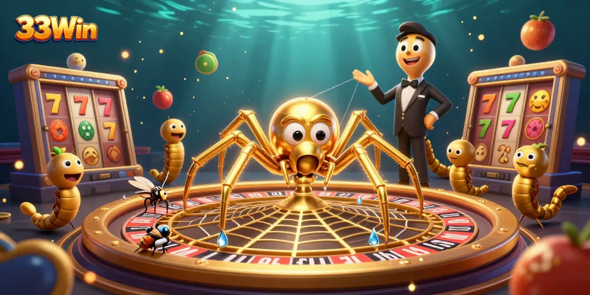 Join the excitement of 33Win's casinos with an immersive roulette-themed illustration.