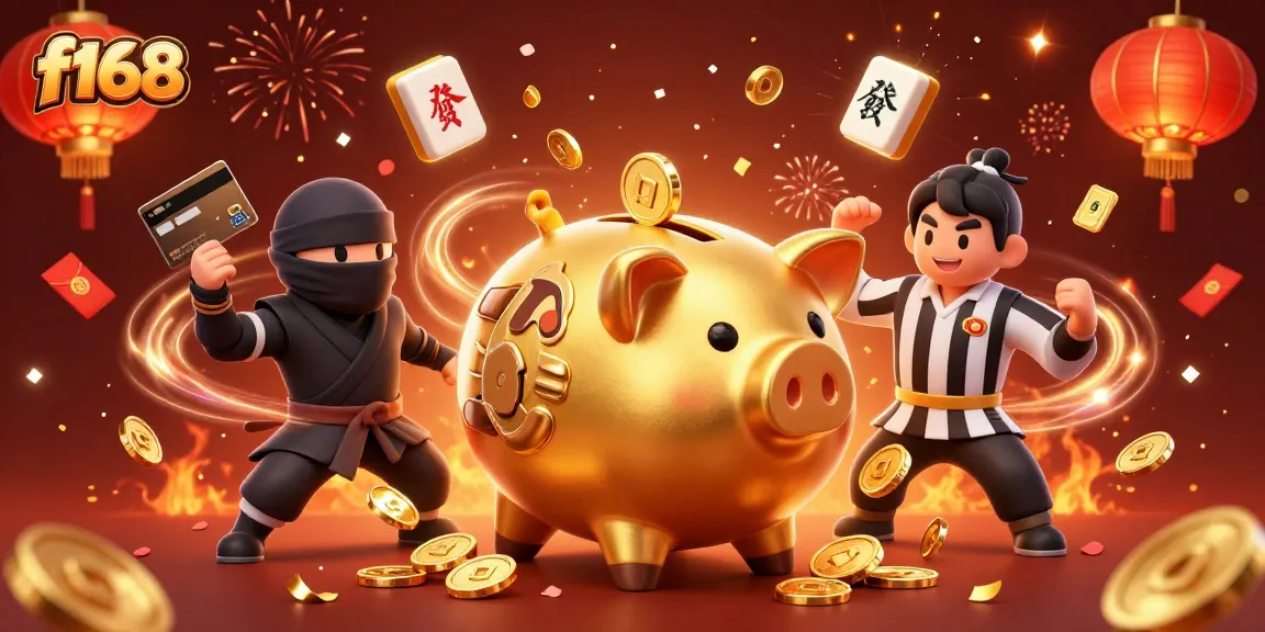Win big with f168 in a thrilling casino scene featuring dynamic characters and game elements.