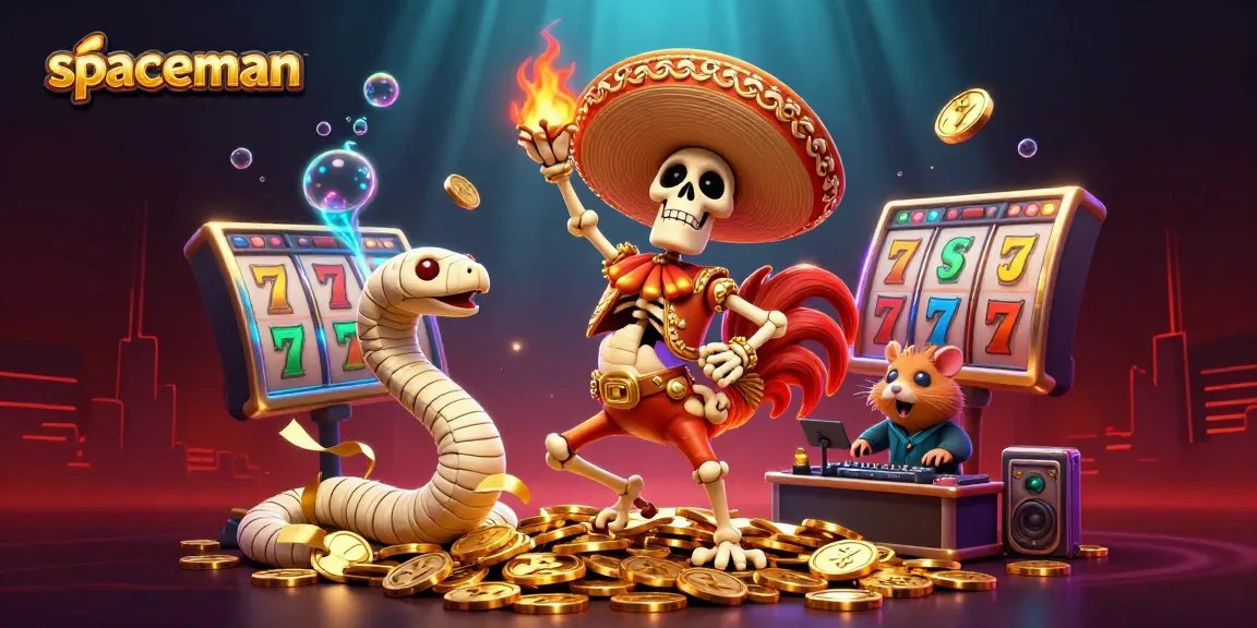 Experience the fun of the spaceman slot game with vibrant characters dancing on a pile of riches.