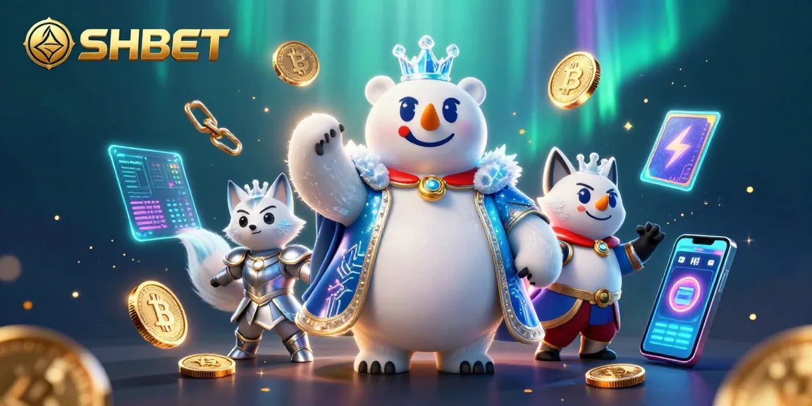 Experience thrilling gameplay at SHBET, featuring a vibrant 3D scene with polar bear and fox elements that bring casino excitement to life.