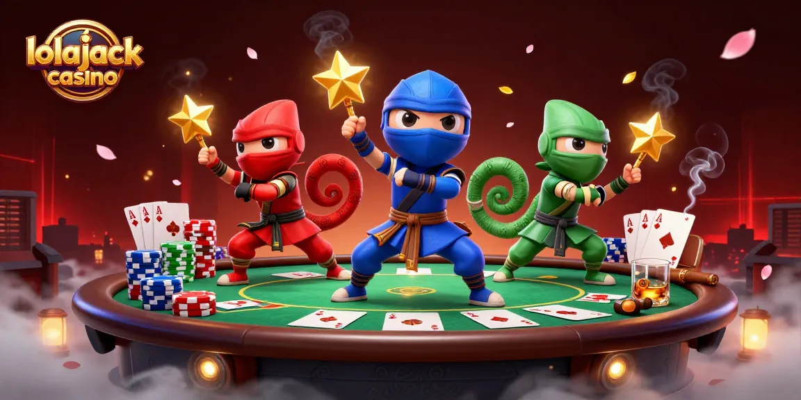 Engage in thrilling poker action at lolajack casino with dynamic 3D chameleon ninjas