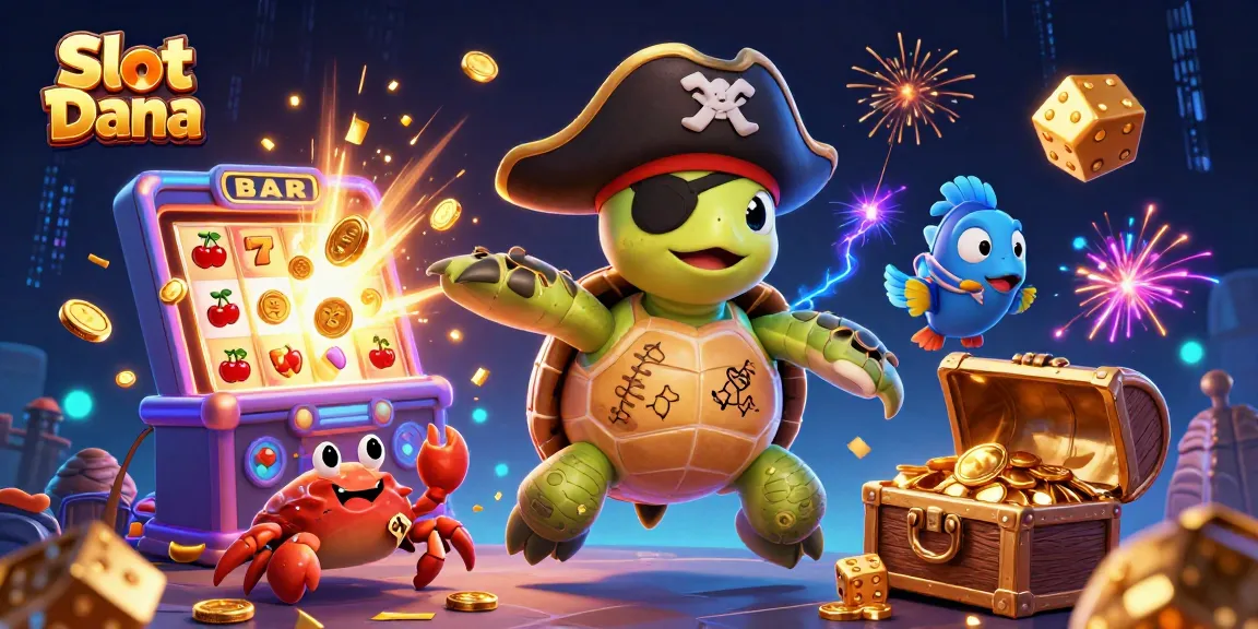 Win big at Slot Dana with engaging slot games featuring a pirate turtle and treasure!