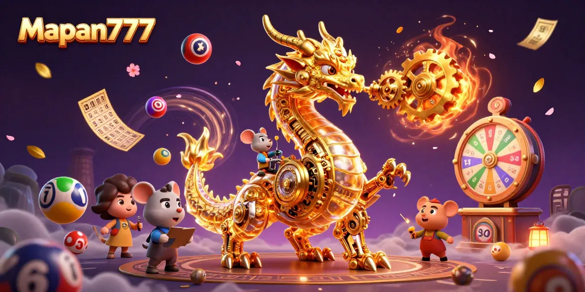 Play and win big with Mapan777 in this vibrant casino-themed illustration.