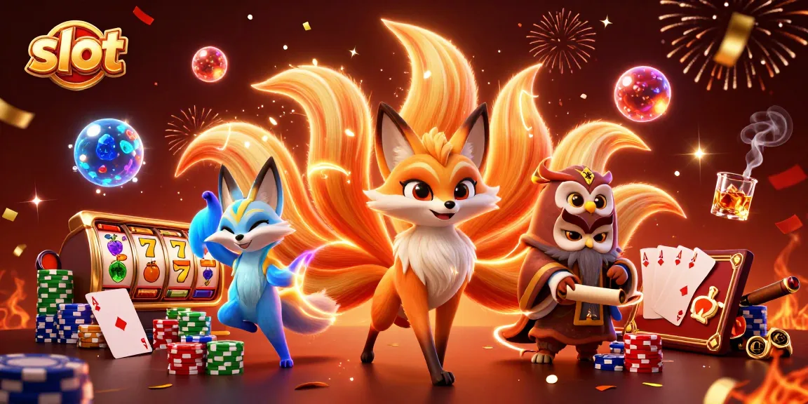 Menangkan slot jackpot dengan sembilan ekor rubah bercahaya dan simbol buah yang menarik.