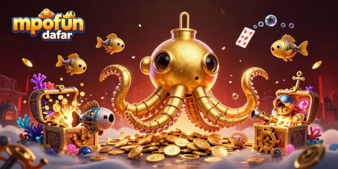 Win big with mpofun daftar in a vibrant 3D casino-themed underwater treasure scene.