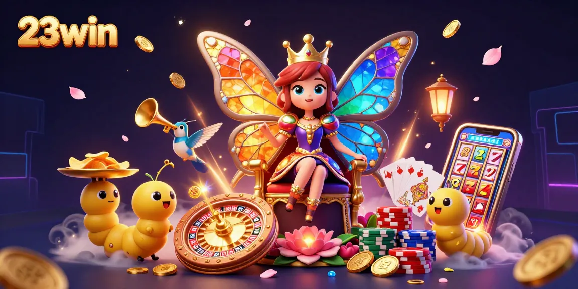 Experience the excitement at 23win with vibrant casino elements including stunning graphics and vibrant characters.