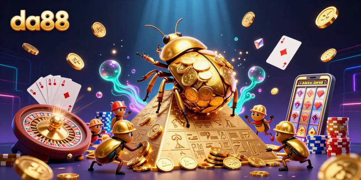 Experience thrilling gameplay with da88's vibrant casino elements and golden treasures.