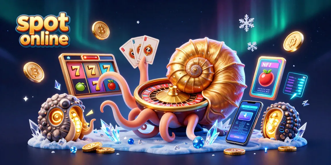 Mainkan slot online dengan nautilus menggenggam kartu dan simbol buah bercahaya.