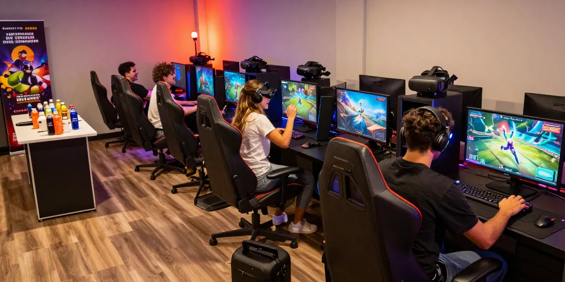 Exciting gaming experience at https://79club.dev/ with friends in a colorful lounge