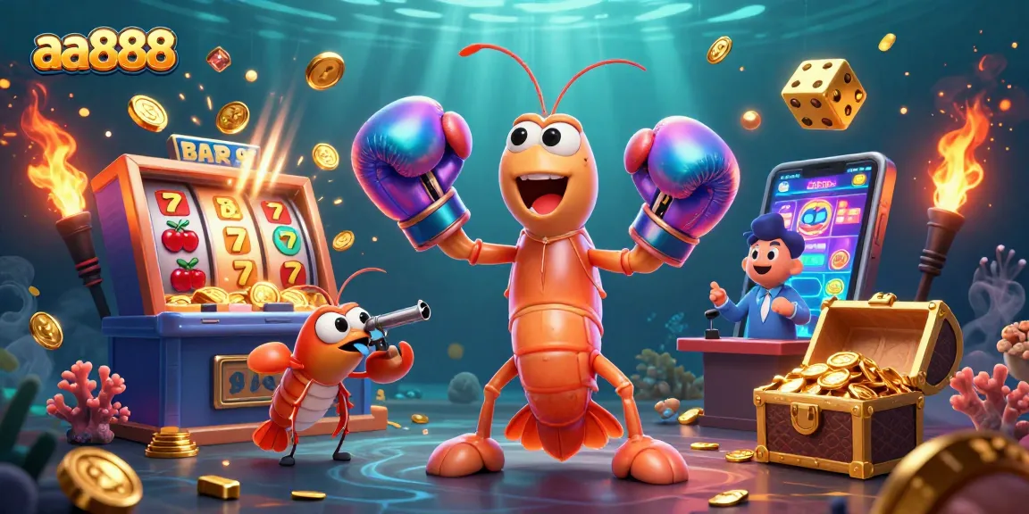 Experience the thrill of aa888 slots with vibrant casino action and winning elements in a rich underwater scene.