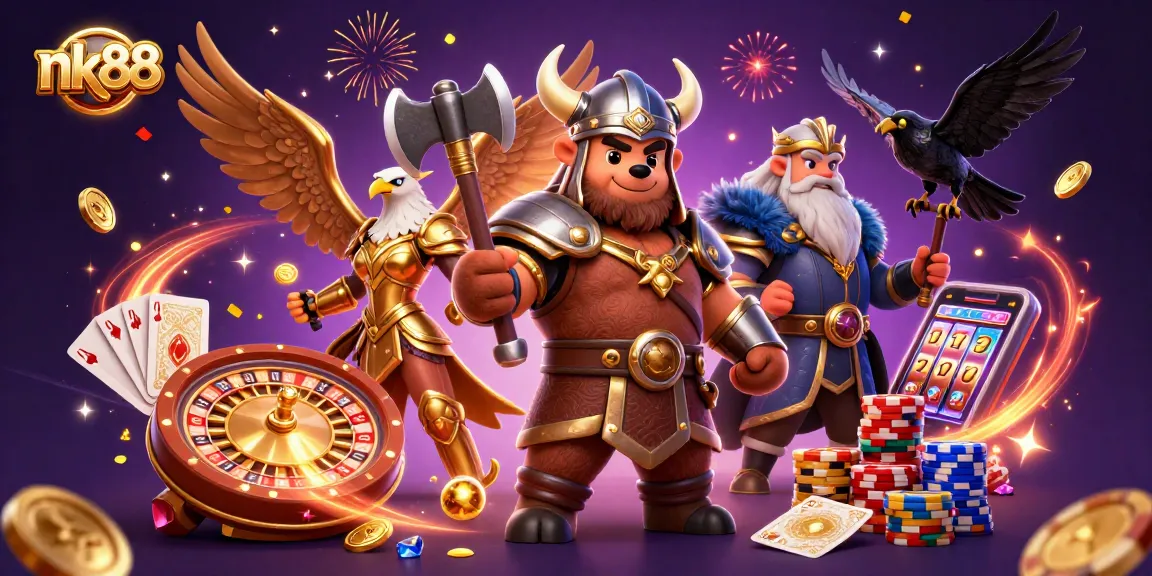 Experience the excitement of nk88 with vibrant 3D casino elements and dynamic characters.