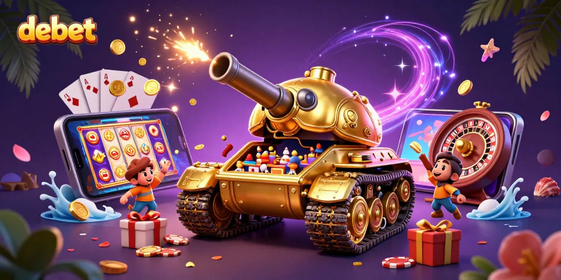 Engage in thrilling gaming adventures with debet through an imaginative 3D casino scene.