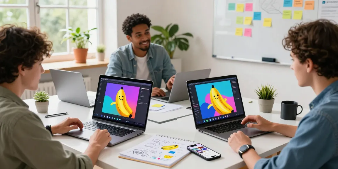 Dynamic collaboration scene showcasing the innovative features of nano banana 2 AI image editor in a creative workspace.