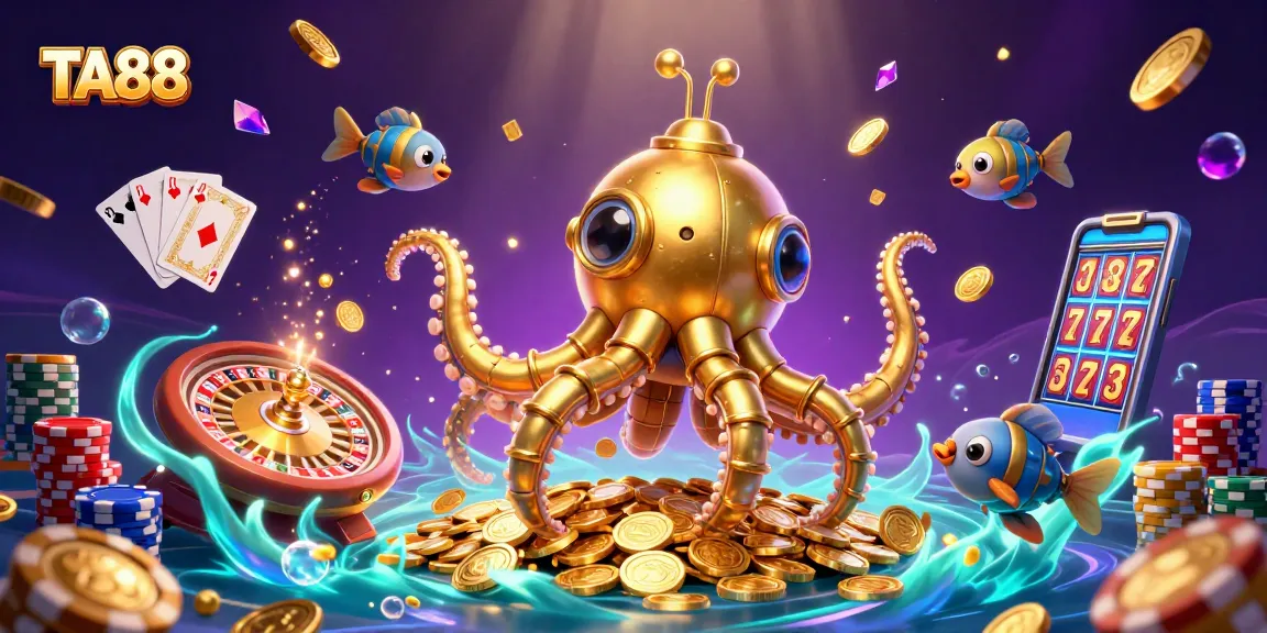Experience the thrill of TA88 with vibrant symbols and riches in a dynamic casino scene.