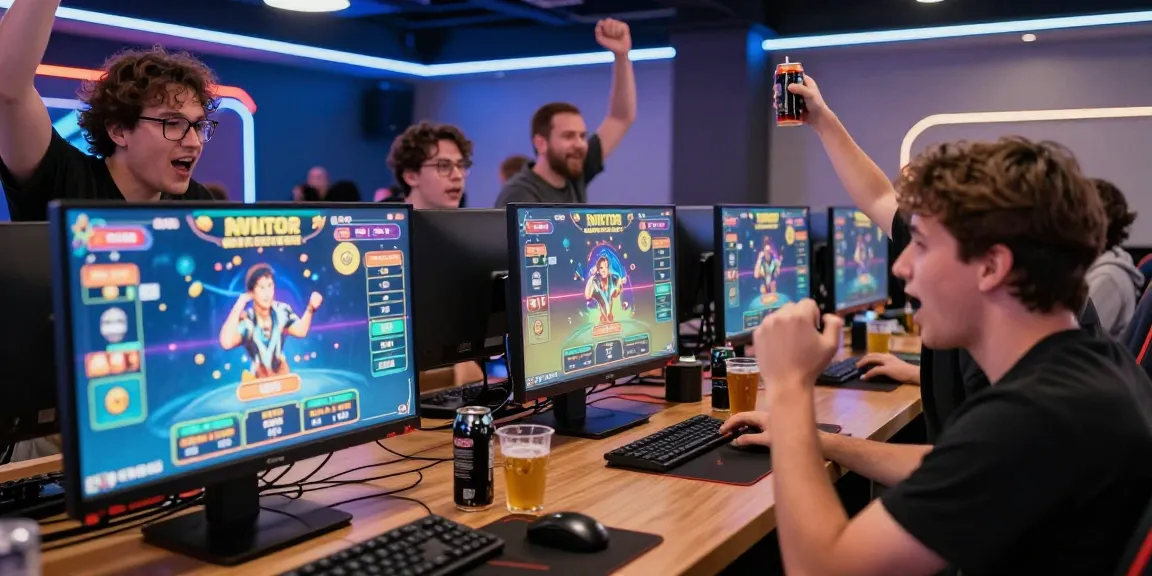 Players engaging with the aviator crash game in a vibrant gaming lounge.