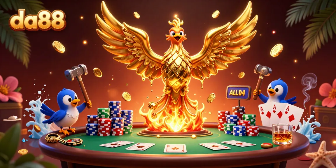 Experience thrilling moments with da88 as a molten golden phoenix rises from the gambling forge.