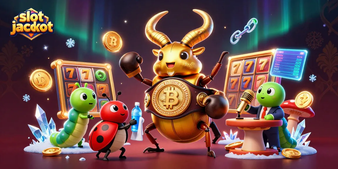 Experience the thrill of a slot jackpot in this vibrant 3D illustration with lively characters and casino elements.