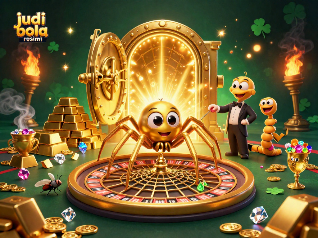 Experience thrilling bets with judi bola resmi in this dynamic 3D gambling illustration.