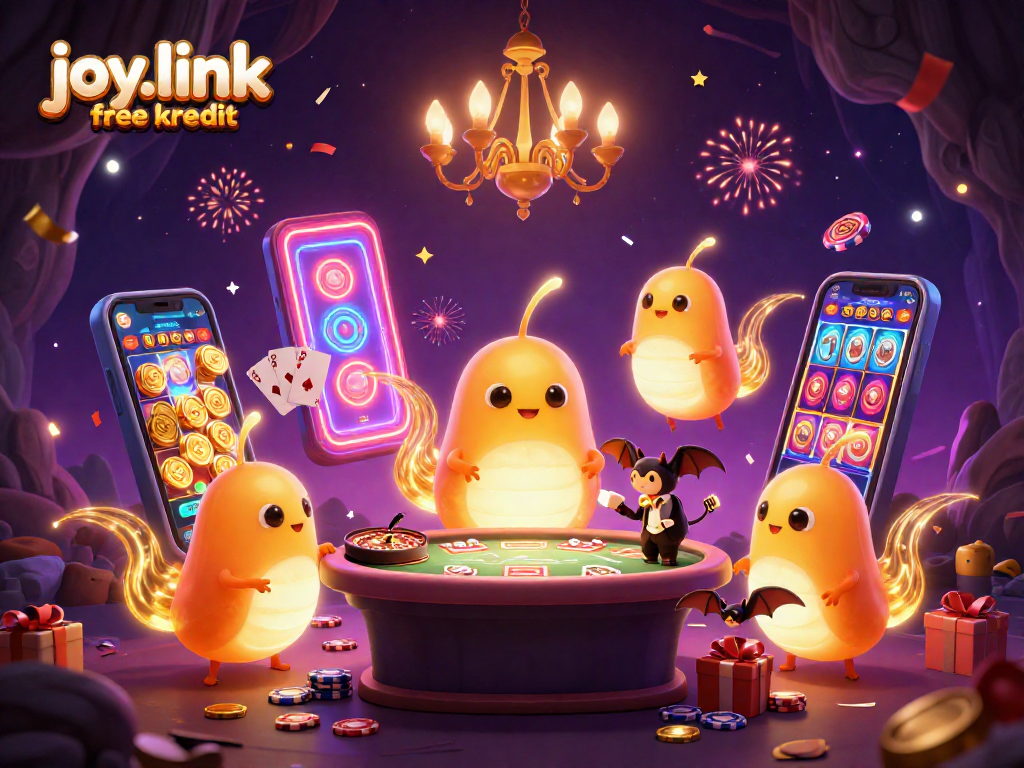 Experience the excitement of joy.link free kredit with vibrant casino-themed glowworms lighting up a game.