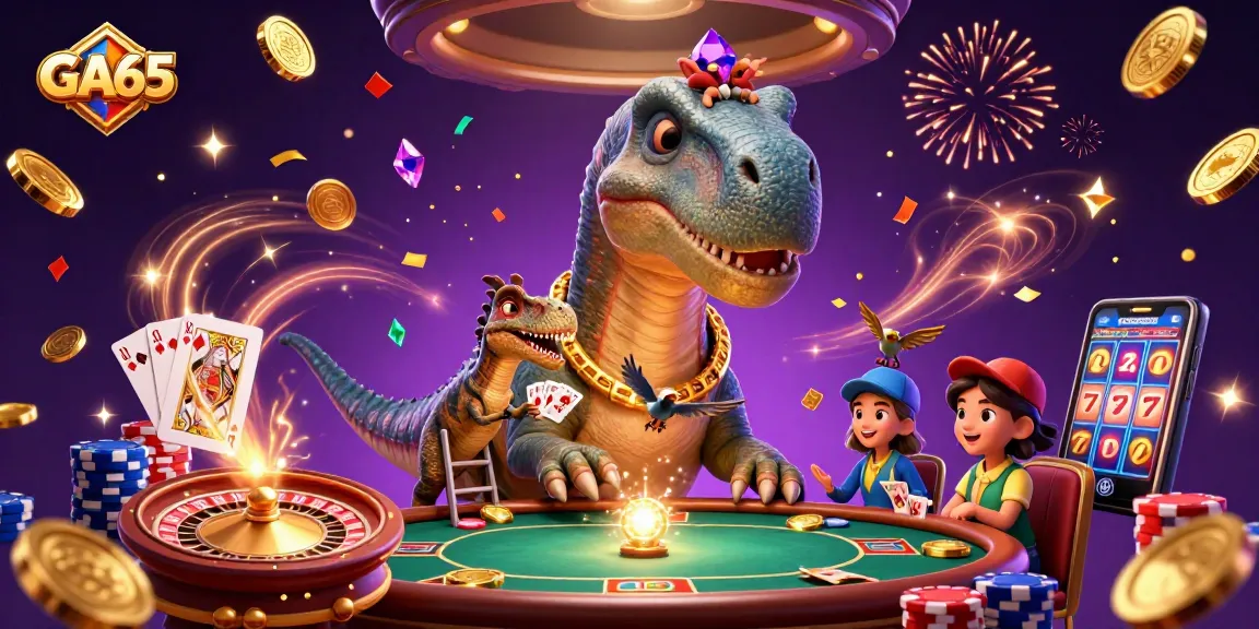 Experience GA65's thrilling online cockfighting action with a vibrant 3D casino scene full of excitement.