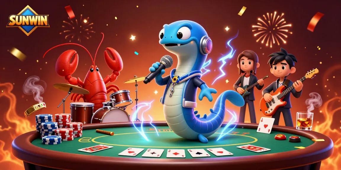 SUNWIN brings excitement with electric eel DJ and lively band at an underwater casino.