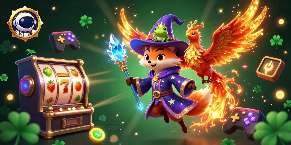 Experience thrilling wins with slot spaceman amidst vibrant slot machines and magical companions.