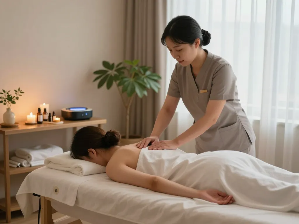 Enjoying a 대구마사지 treatment in a tranquil spa setting with calming ambiance and professional therapist.