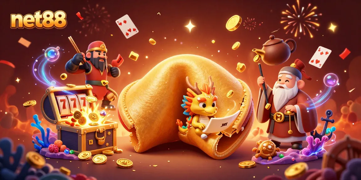 Experience winning strategies at net88 with a vibrant 3D casino scene featuring playful characters and game elements.