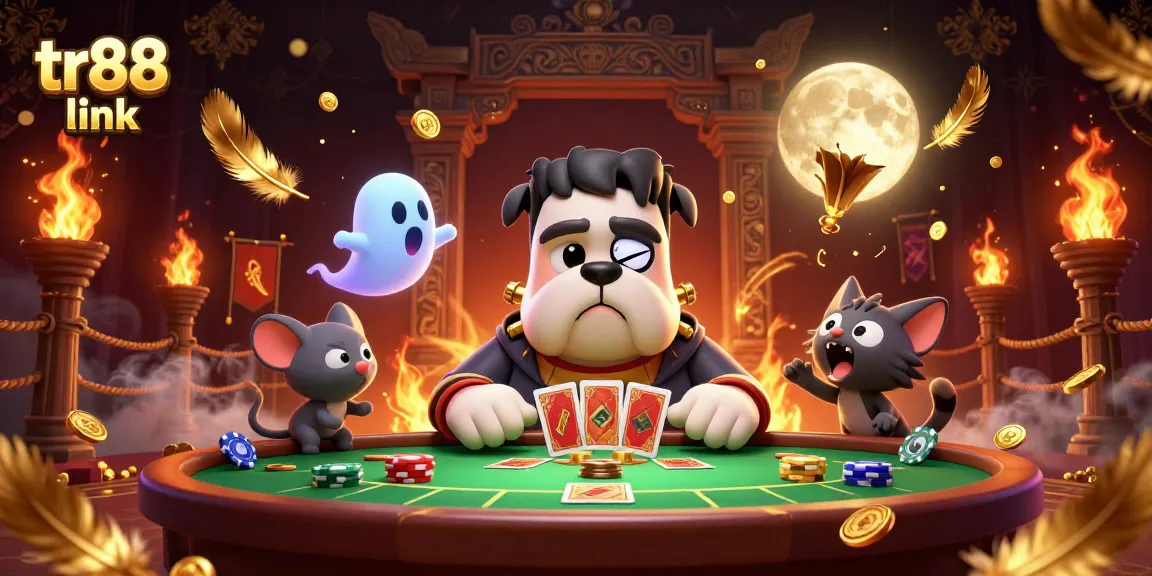 Experience the excitement of tr88 link with a vibrant 3D casino scene featuring iconic characters.