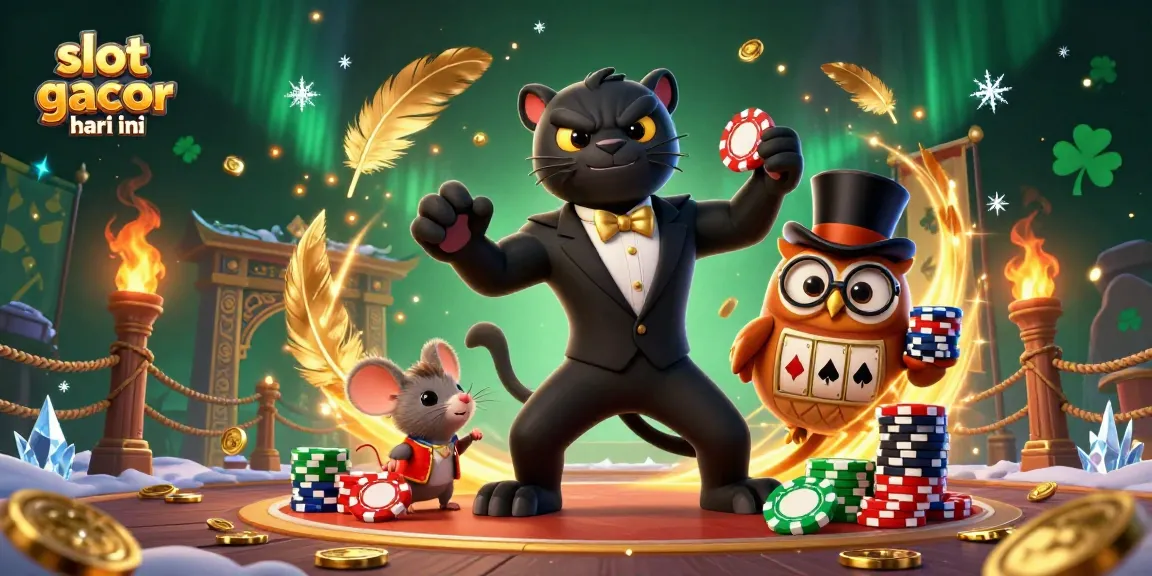 Experience thrilling slot gacor hari ini action with a stylish panther and enchanting owl in this vibrant illustration.