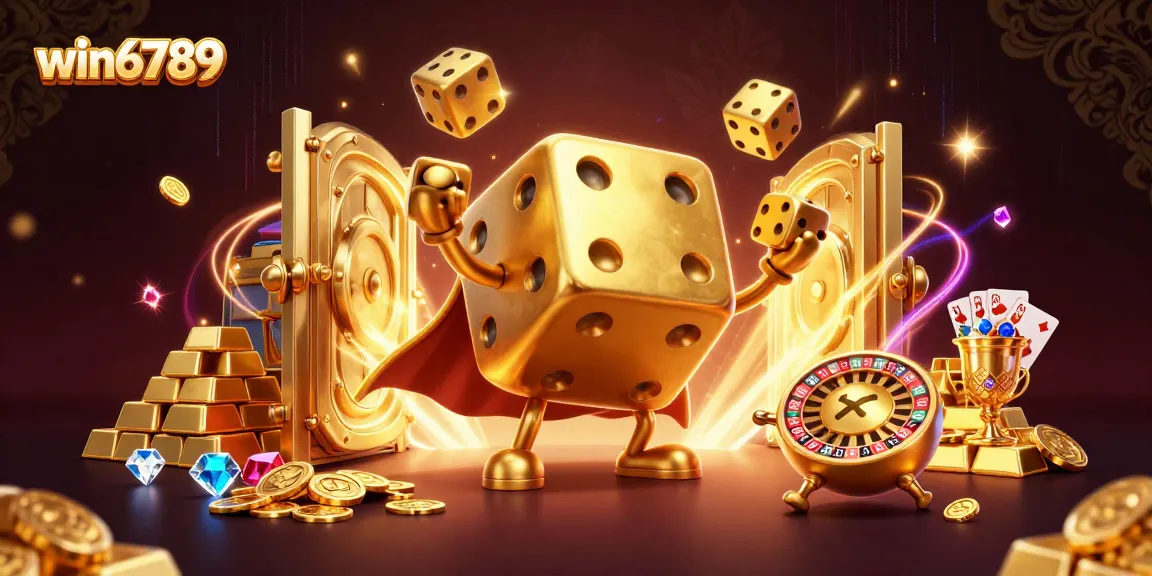 Experience high-stakes wins with win6789 as golden dice and jewels fill the casino realm.